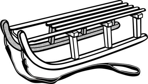 Kızak line art vektör çizim