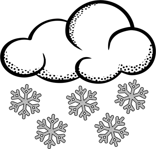 Clip art of think line art snowy cloud