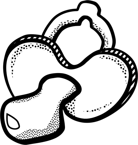 Pacifier for babies in black and white illustration