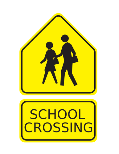 School crossing sign vector clip art