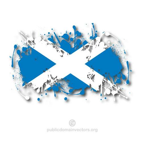 स्कॉटलैंड का ध्वज की स्याही में छींटे