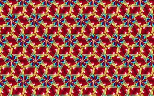 Red and golden psychedelic pattern