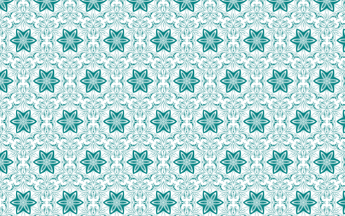 Seamless pattern with green flowers