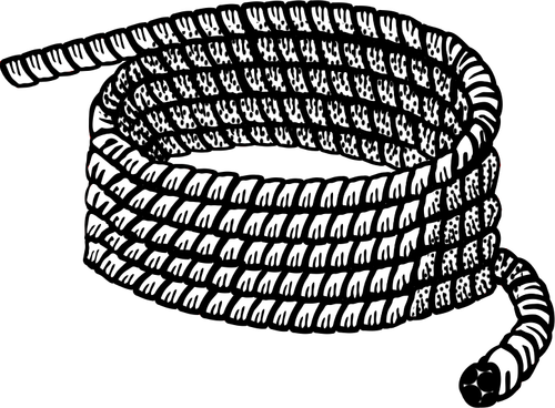 האיור וקטור lineart בשחור-לבן של חבל