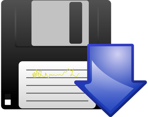 Floppy disk download vektor ikon