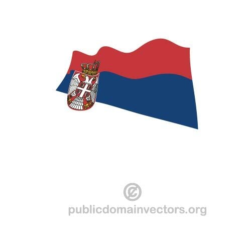 挥舞着塞尔维亚国旗