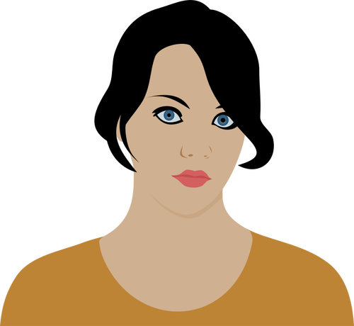 Serious woman profile vector image