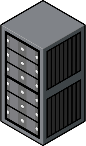 Gráficos del vector del gabinete servidor isométrica