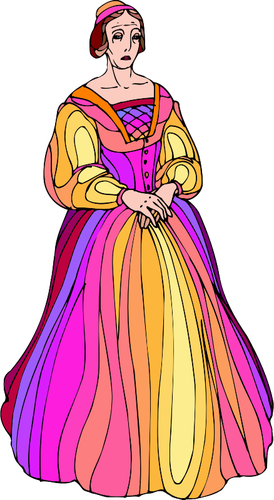 Kolorowe średniowieczne Kobieta