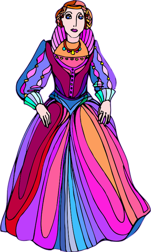 रंगीन पोशाक में राजकुमारी | सार्वजनिक डोमेन वैक्टर