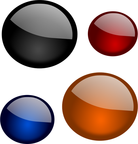 Gambar vektor set empat bola warna