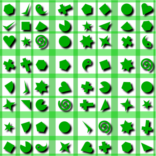 צורות דפוס בצבע ירוק
