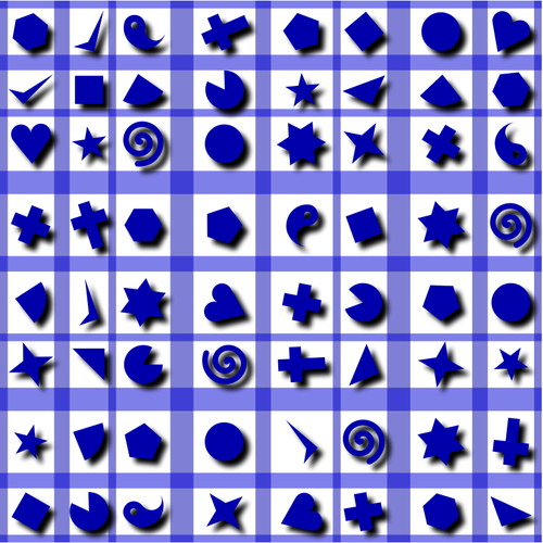 青の図形パターン