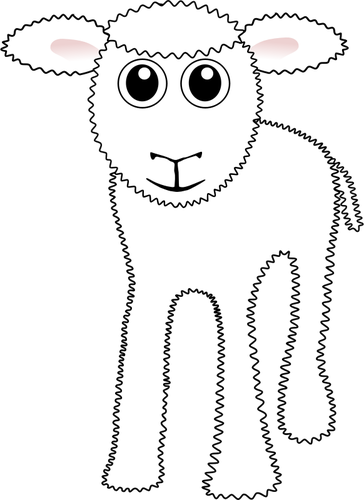 Funny white lamb vector clip art