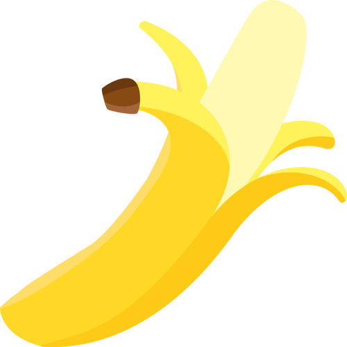 Grafika wektorowa z pochyloną obranych bananów