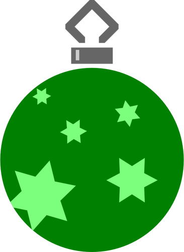 क्रिसमस की गेंद पर ग्रीन सितारे