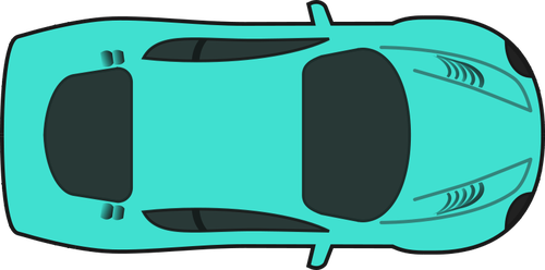 Turquoise racing car vector drawing