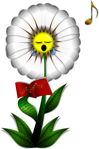 Zingen daisy vector tekening