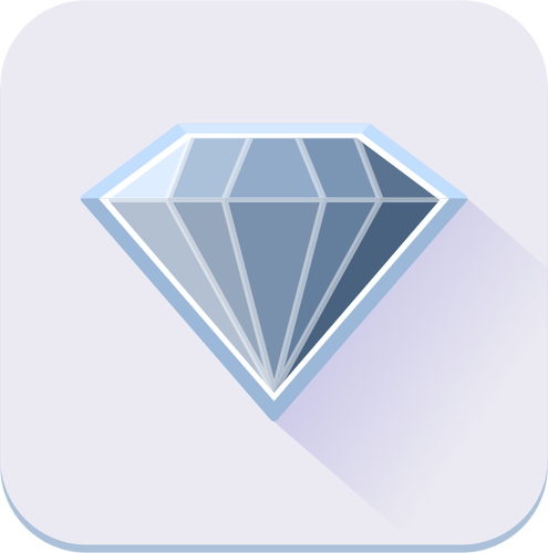 Singur diamant albastru pictograma vectorul imagine