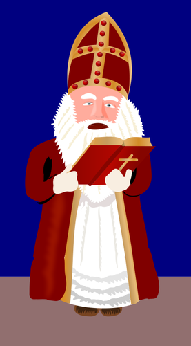 Sinterklaas reading from Bible vector image