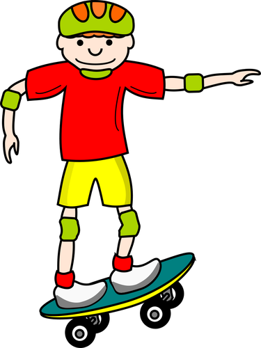 Skateboard kid vector