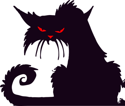 Векторный рисунок сердитый кошка