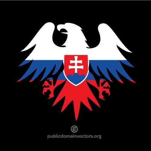 纹章老鹰与斯洛伐克国旗