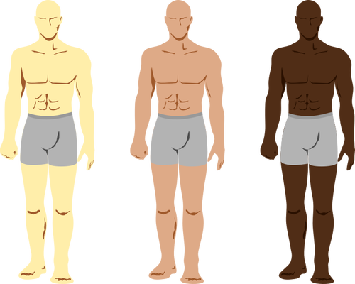 Desenho de personagens de três homens masculinos vetorial