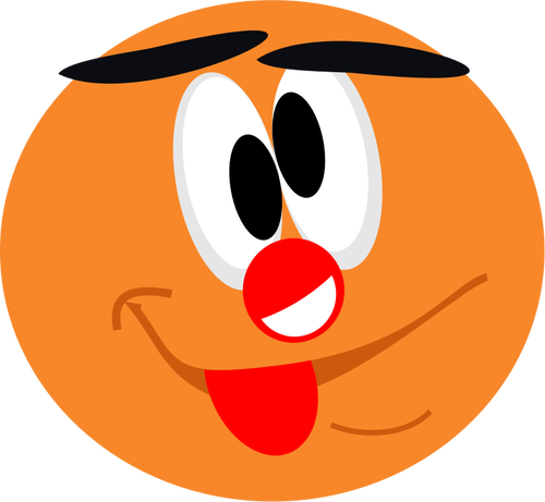 Векторное изображение смайлик клоун, глядя внутрь