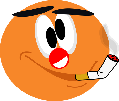 Ilustração em vetor de emoticon sorridente laranja