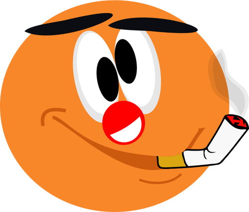 Vector illustration of orange smiley emoticon