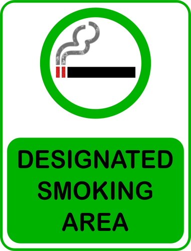 Vector graphics of green designated smoking area sign