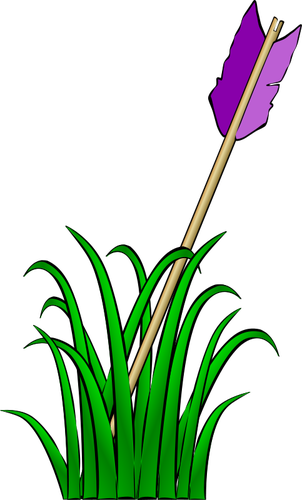 Arrow in the grass vector illustration