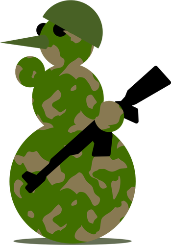 Snowman soldier vector graphics