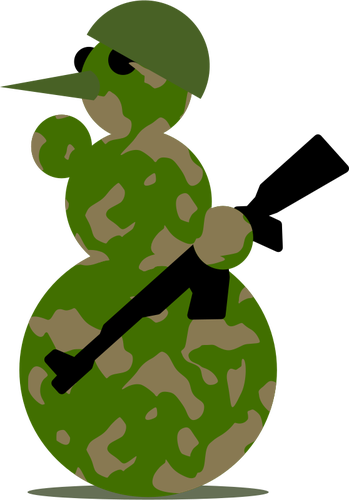 Snowman soldier vector graphics