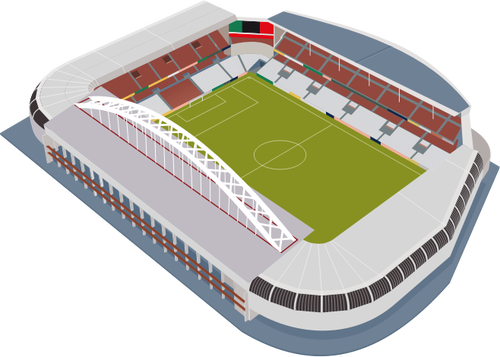 בתמונה וקטורית אצטדיון כדורגל