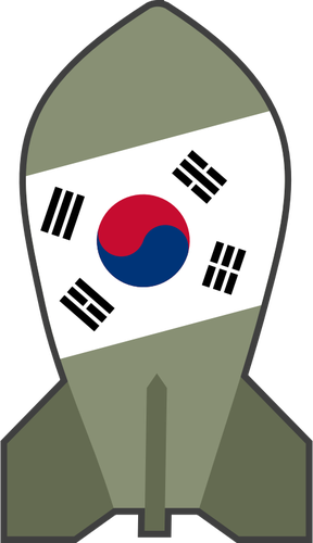 Desenho da bomba nuclear sul-coreano hipotética vetorial