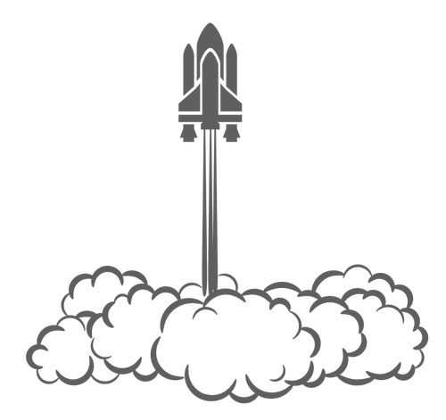 Space shuttle a lua off de desen vector