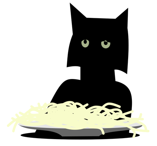 スパゲッティ猫ベクトル画像
