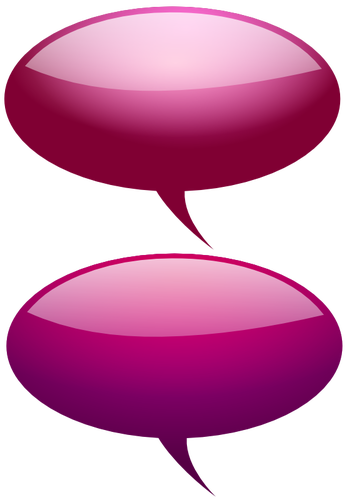 Discurso de rosa e roxo bolhas vector clipart