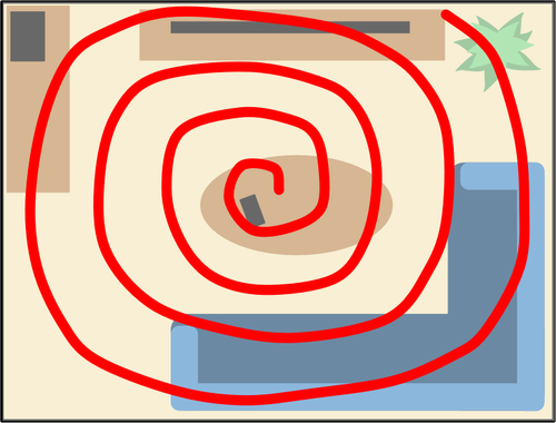 Spiral search pattern illustration