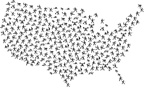 Atleti in mappa degli Stati Uniti