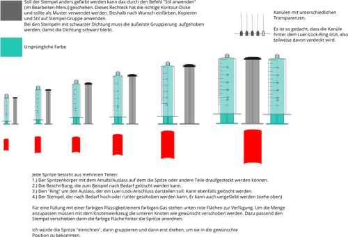 Vector image of syringes of different sizes