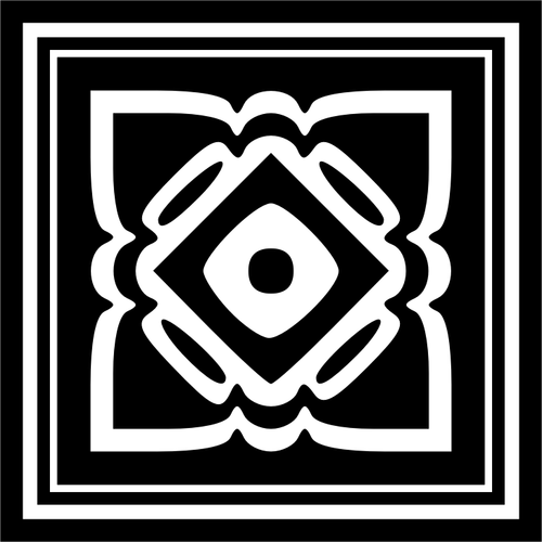Black and white decorative emblem