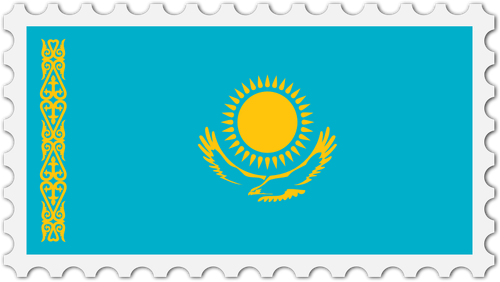 Kazakhstan flag stamp