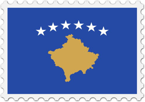 Kosovo flag stamp