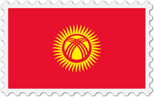 Kyrgyzstan flag stamp