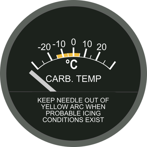 Vector graphics of carburetor air temperature gauge