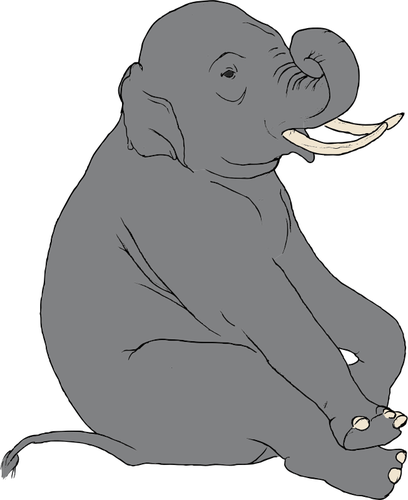 Słoń siedzący
