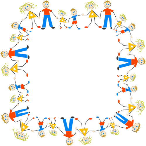 Familie sqaure vector afbeelding